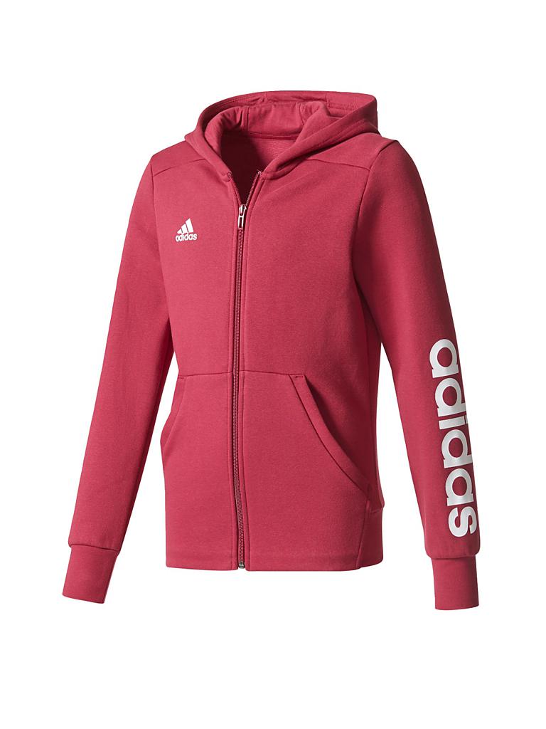 ADIDAS Mädchen Kapuzenjacke Essentials 3S rot | 140 ADIDAS Mädchen Kapuzenjacke Essentials 3 Streifen rot | 110